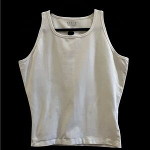 Spanx Shapewear Tank XL White Cotton Smoothing Layering Top Capsule Clean Girl